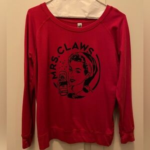 Funny Christmas Sweatshirt “Mrs. Claws” Size Large